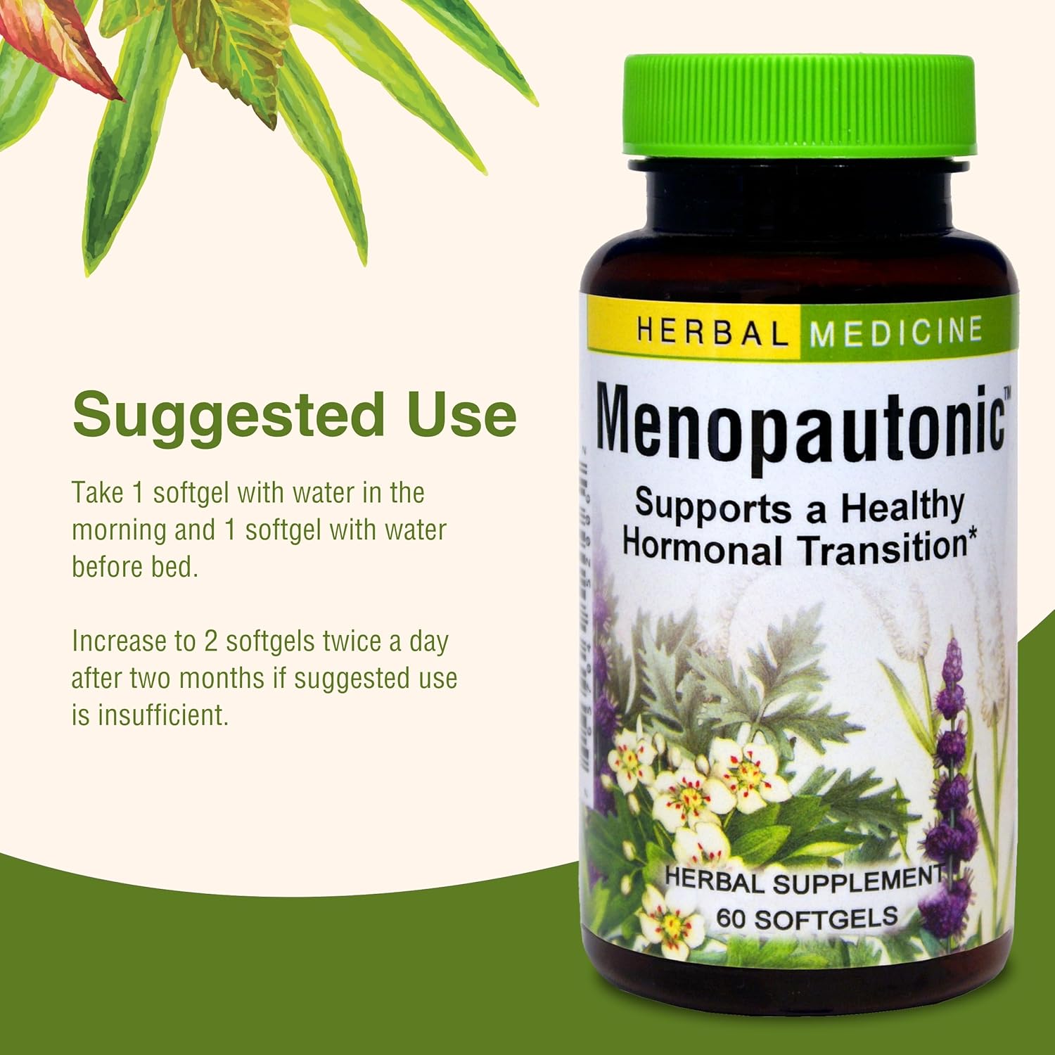 Herbs, Etc. Menopautonic - Support Healthy Hormones - Menopausal Health Supplement with Chastetree Berry, Black Cohosh & Ginseng - Supports Ovary Health & Vaginal Walls - 60 Softgels (60 Servings)