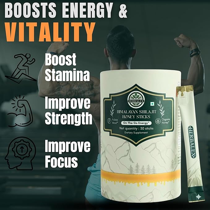 Himalayan Shilajit Sticks with Natural Honey & Saffron | 30 Sachets | 75%+ Fulvic Acid, 85+ Trace Minerals | Energy & Vitality Booster for Men & Women | Easy to Consume, Immunity & Stamina Support