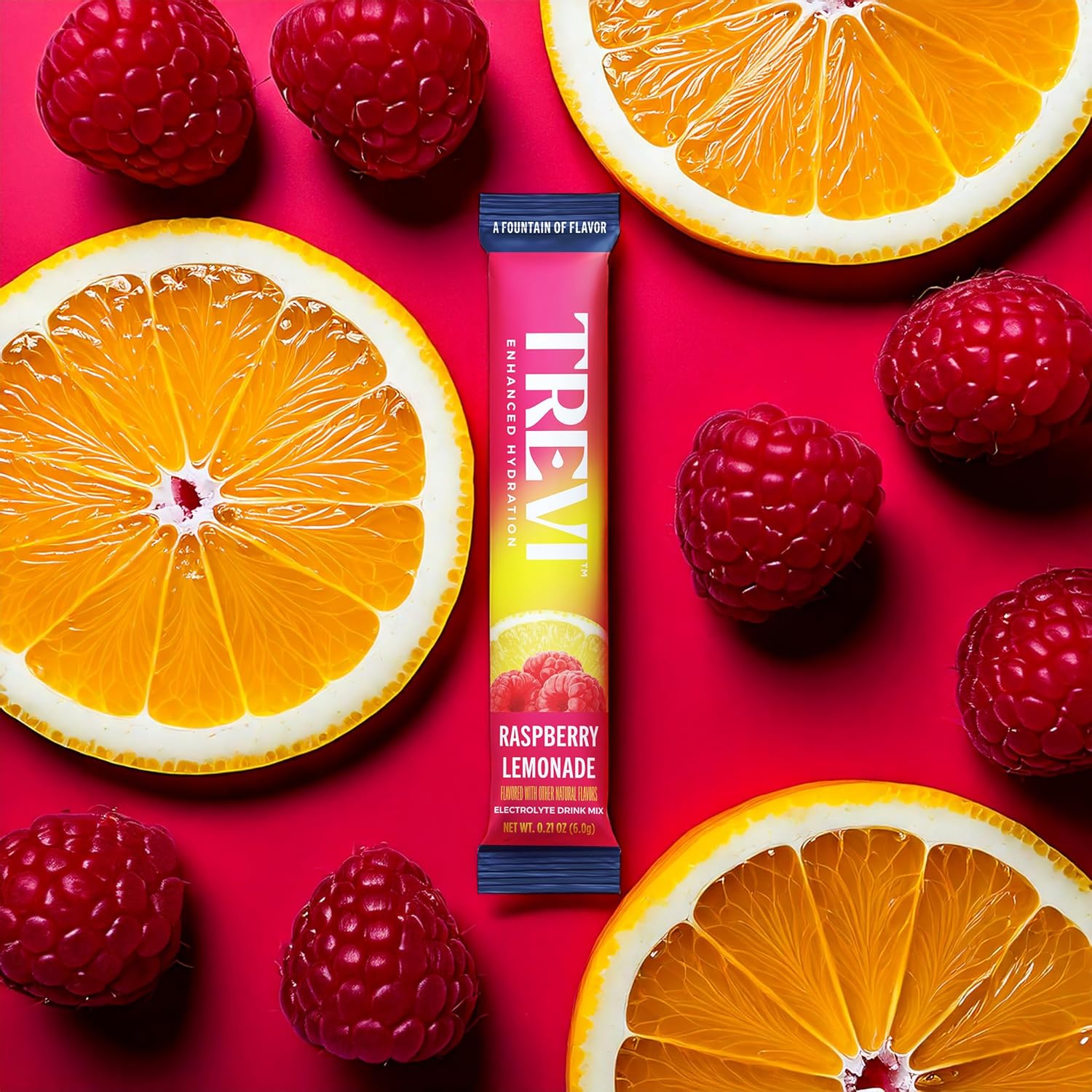 TREVI™ Sugar Free Electrolytes - Drink Mix Hydration Powder Packets - 8 Count - Raspberry Lemonade