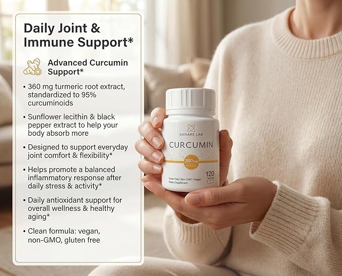 Curcumin Turmeric 360 mg per Serving (eq to 12 000 mg Turmeric), 120 Capsules w/Black Pepper & Phytosome Extract