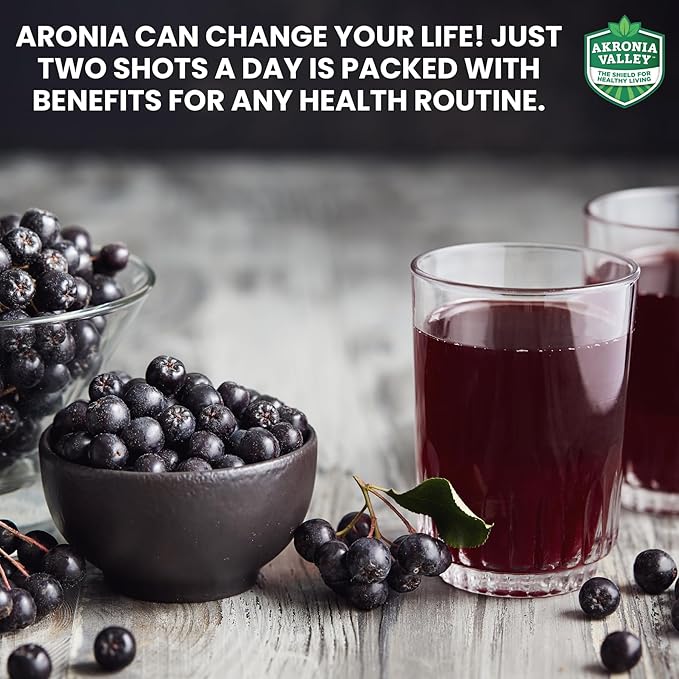 100% Aronia Berry Juice | 16 Fl Oz (Pack of 12) One Month Supply | Gluten Free Superfood Juice Drink