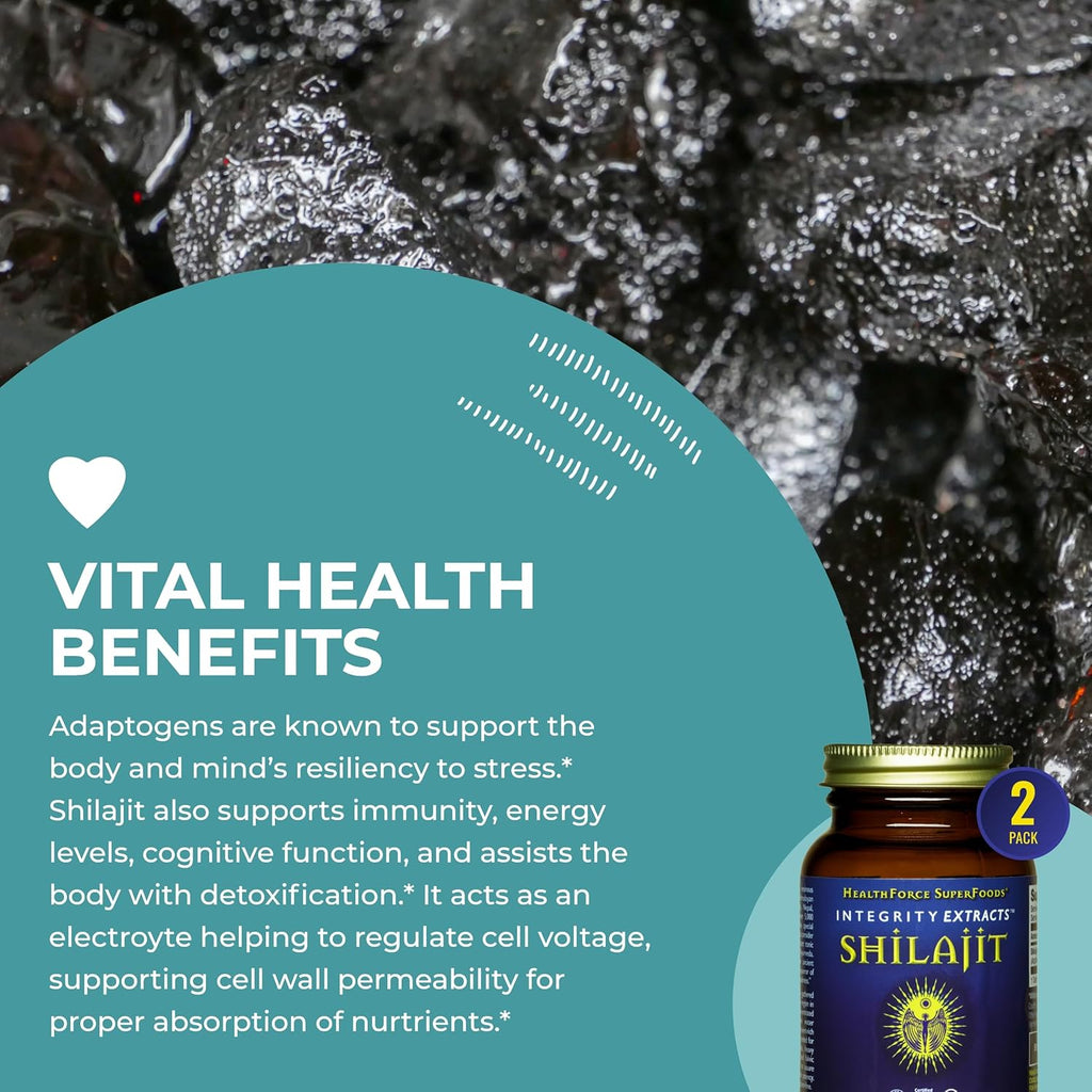 HEALTHFORCE SUPERFOODS Shilajit - 120 VeganCaps - Pack of 2