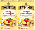 Twinings Mango & Pineapple Herbal Tea Individually Wrapped Bags, 20 Count (Pack of 2), Naturally Caffeine-Free, Enjoy Hot or Iced, 20 Teabags