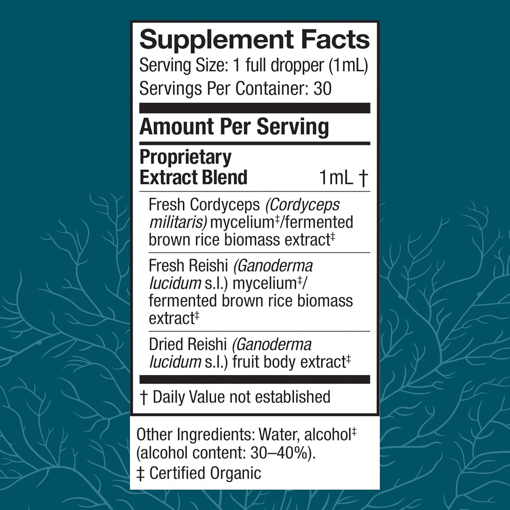 Host Defense CordyChi Extract - Energy & Immune Support Supplement - Cordyceps & Reishi Mushroom Supplement for Relaxation & Respiratory Support - Aids Against Tiredness - 1 fl oz (30 Servings)*