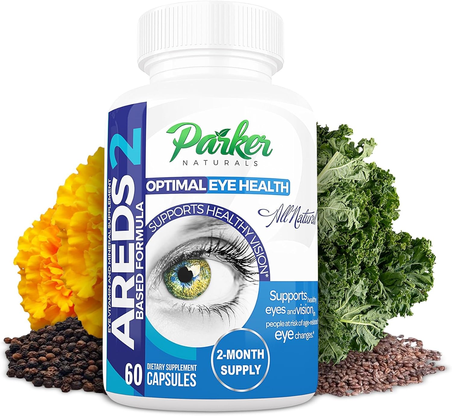 Optimal Eye Health Vitamin & Mineral Supplement, Eye Supplements & Vitamins for Vision with Vitamin C & E, Lutein & Zeaxanthin Supplements, 60 Caps
