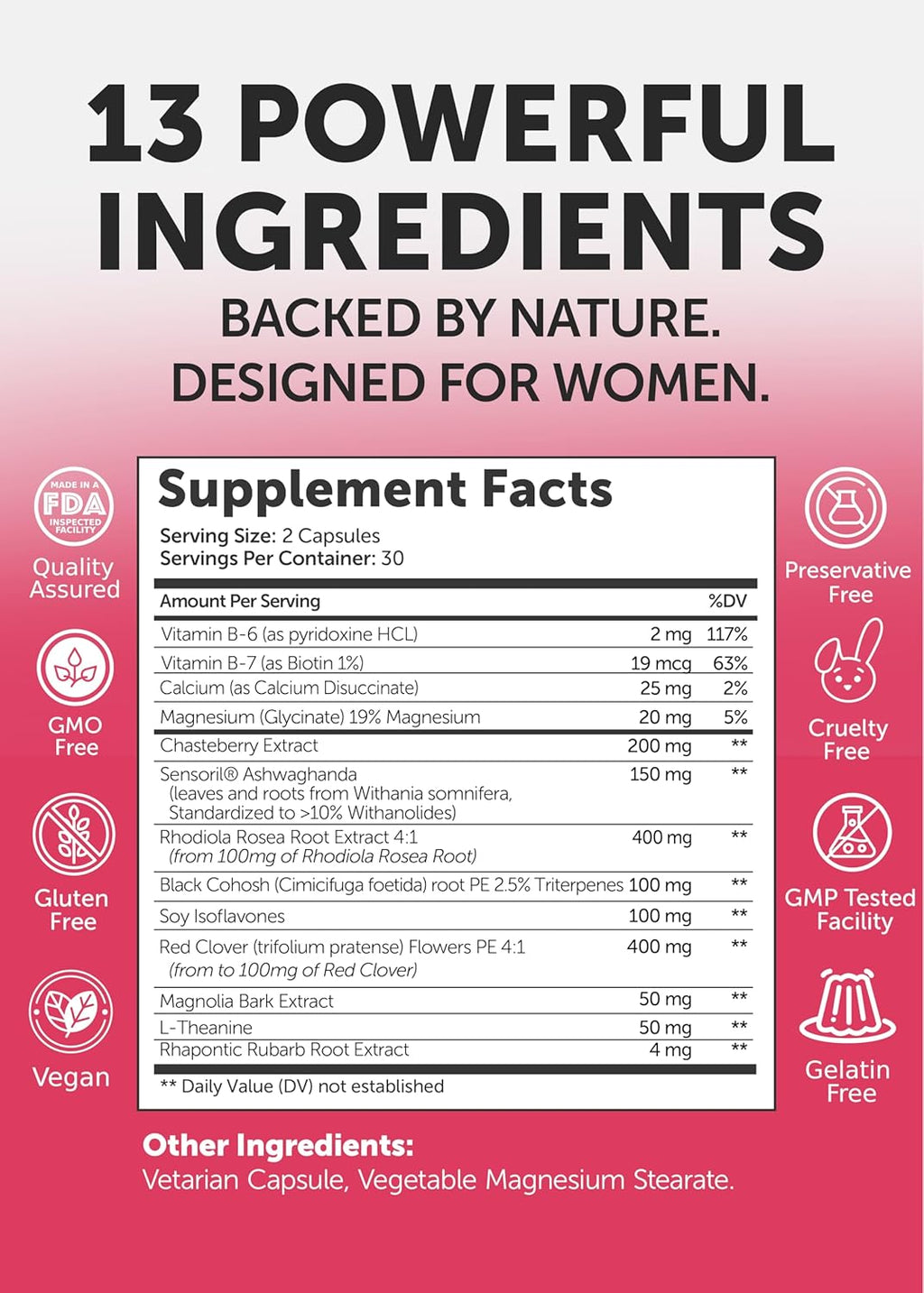 Lunakai USA Made Natural Menopause Supplements for Women – 13-in-1 Menopause Relief for Hot Flashes, Night Sweats, Sleep & Mood Support, 60ct