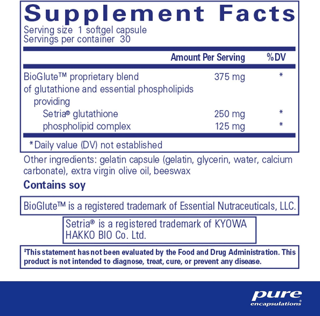 Pure Encapsulations Liposomal Glutathione - Immune Support & Liver Detox* - Antioxidant Protection - with Setria Glutathione - Non-GMO - 30 Softgel Capsules