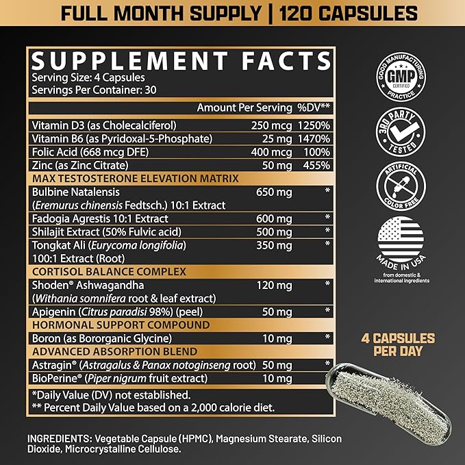Nutrex Research Alpha-T Magnum Testosterone Support for Men | Anabolic Supplement with Tongkat Ali, Fadogia Agrestis, Shilajit and Ashwagandha | Muscle Builder for Strength, Growth & Hormone Balance