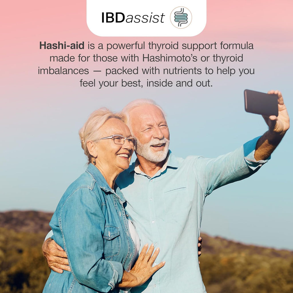 IBDassist™ Hashi Aid Thyroid Support for Women & Men - Thyroid Supplement for Hashimoto's Disease & Hypothyroidism* - with Ashwagandha, Selenium, Zinc, Essential Vitamins & More - 30 Capsules (6 Pack)