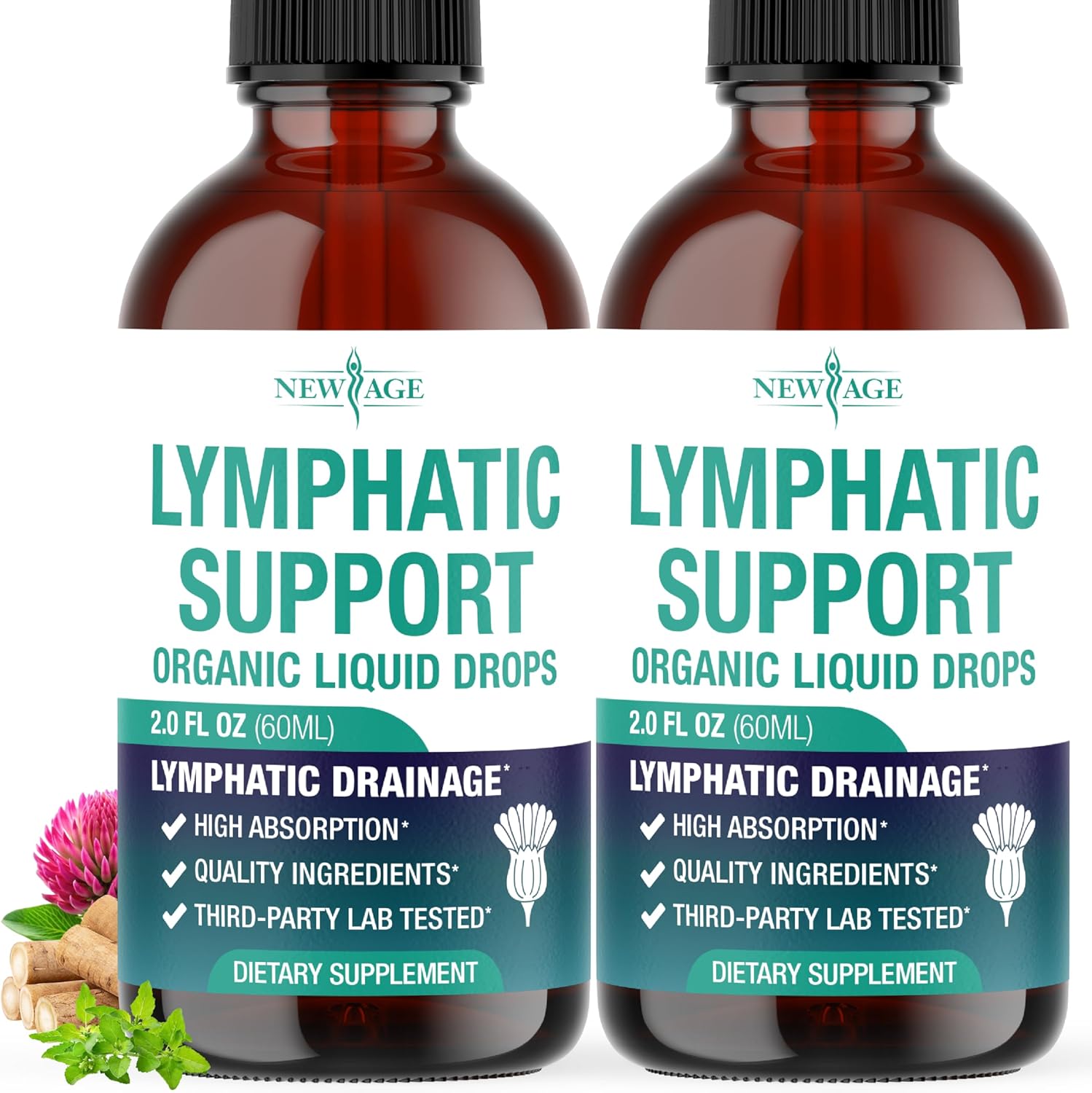 Organic Lymphatic Drainage Drops - All in 1 Organic Lymphatic Drainage Supplement with Burdock Root, Echinacea, Elderberry, Calendula, Cleavers Herb, Dandelion Supports Lymphatic Health - 4 OZ