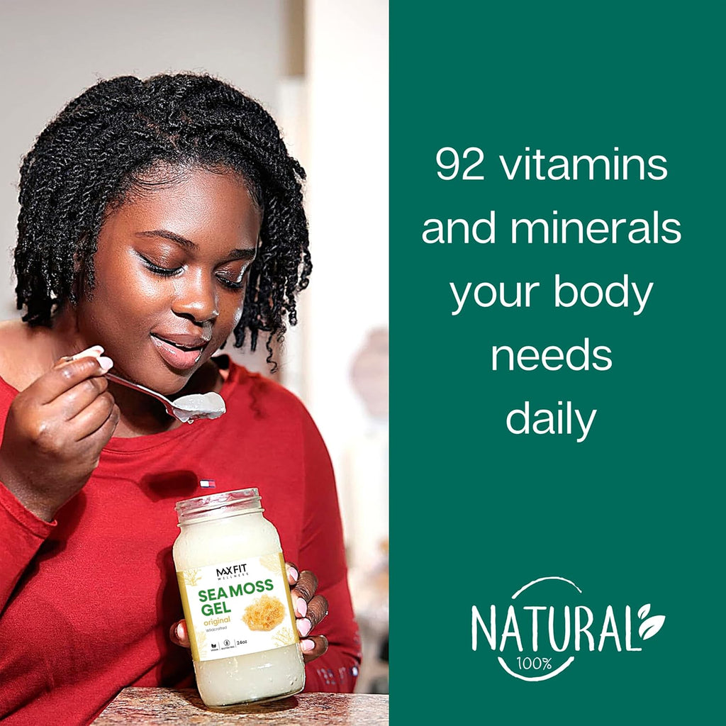 Sea Moss Gel Organic Raw (Bundles) Various Flavors Wildсrafted Gold Sea Moss Gel | 92 Vitamins and Minerals | Pure Raw+Non-GMO | Vegan Superfood (1 jar 24oz, Ginger Pineapple)