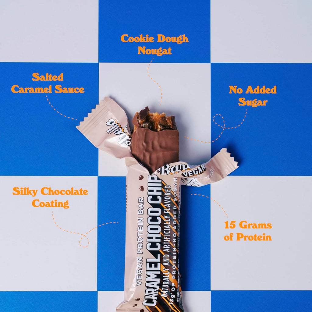 Barebells Protein Bars - Protein Snacks with High Protein - Chocolate Protein Bars - Perfect on The Go Protein Snack & Breakfast Bars (12 Count (Pack of 1), Plant Based - Caramel Choco Chip)