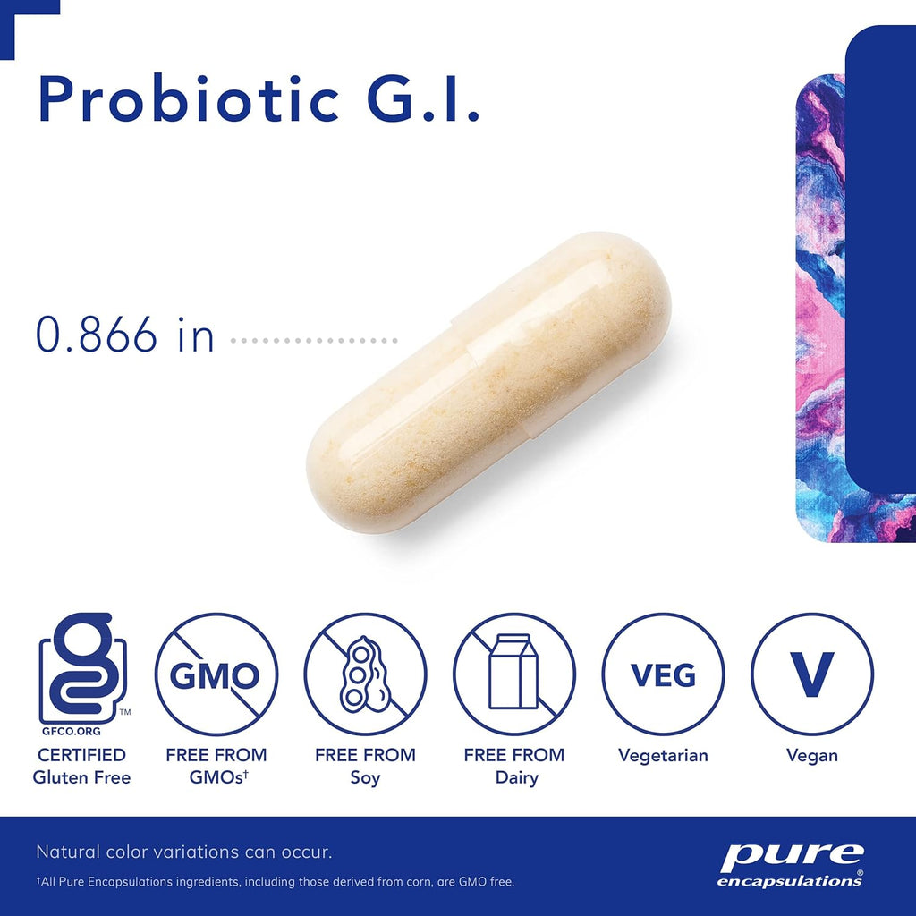 Pure Encapsulations Probiotic G.I. - Shelf Stable Probiotic for Intestinal Health & Gastrointestinal Support - with Lactobacillus & Bifidobacterium - 30 Capsules