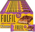 FULFIL Protein Bars, Chocolate Peanut Caramel Flavored, Gluten Free with 20g Protein, Pantry Staples, 12 Count