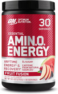 Optimum Nutrition Amino Energy Powder – Energy & Focus Pre Workout with Amino Acids, BCAA, Green Tea Caffeine & Coffee, Muscle Recovery Support – Fruit Fusion, 30 Servings (Packaging May Vary)