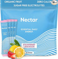 Nectar Energy Booster - Organic Caffeine, B12 & Electrolytes - Sugar Free & Zero Calorie – Healthy Coffee, Energy Drink & Soda Alternative – Hydration & Energy Supplement (Straw. Lemonade 18 Packets)