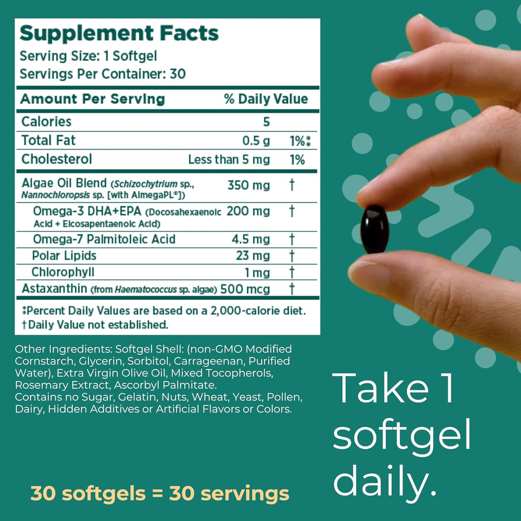 iwi Life Vegikrill Omega-3, 30 Softgels (30 Servings), Vegan, Plant-Based Algae Omega-3 with Astaxanthin, Whole-Body Support Dietary Supplement, Krill & Fish Oil Alternative, No Fishy Aftertaste