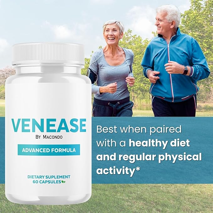 Venease Capsules - Official Venease Premium Supplement Support Advanced Formula All Natural for Vein Wellness & Health Multivitamin Pure Formula - 60 Capsules for 1 Month