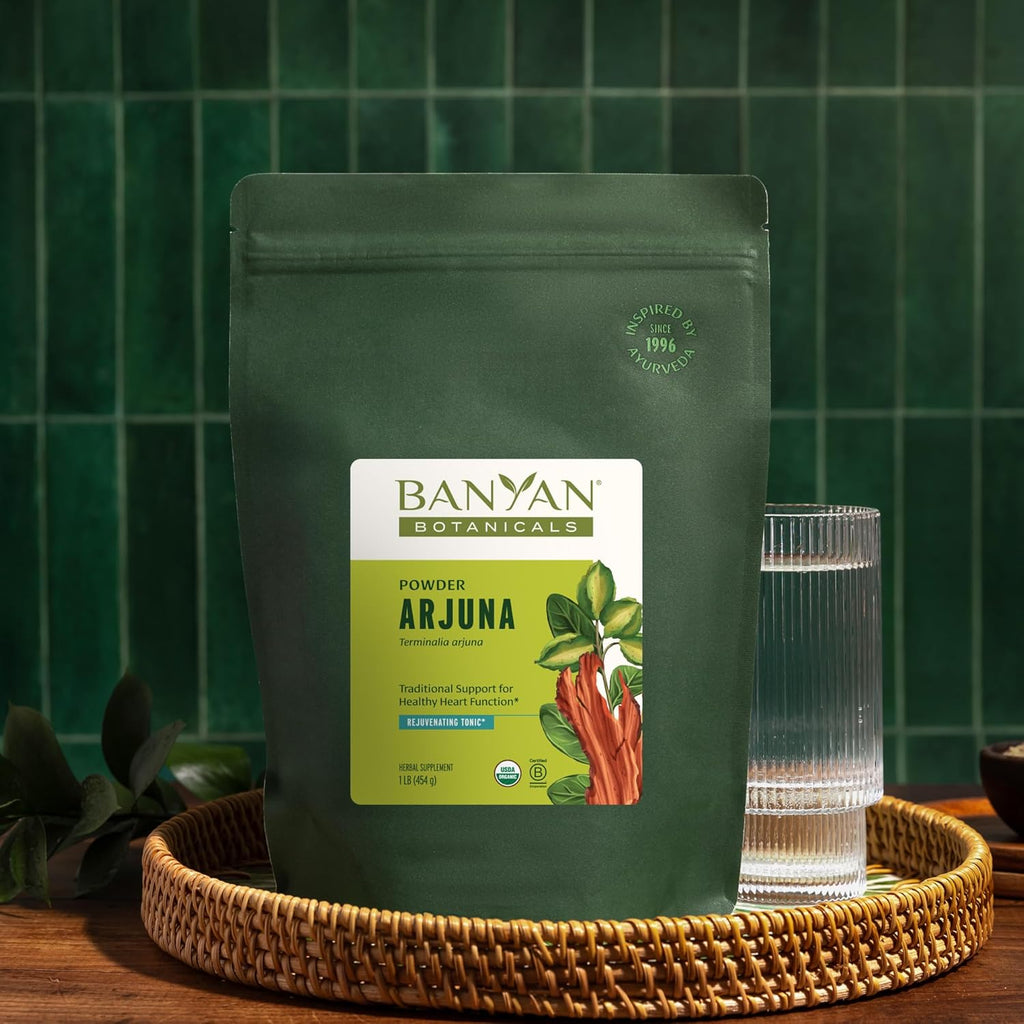 Banyan Botanicals Arjuna Bark Powder – Organic Arjuna (Terminalia Arjuna) – Natural Herbal Heart Health Supplement and Rejuvenating Tonic* – 1 lb. – Non-GMO Sustainably Sourced Vegan