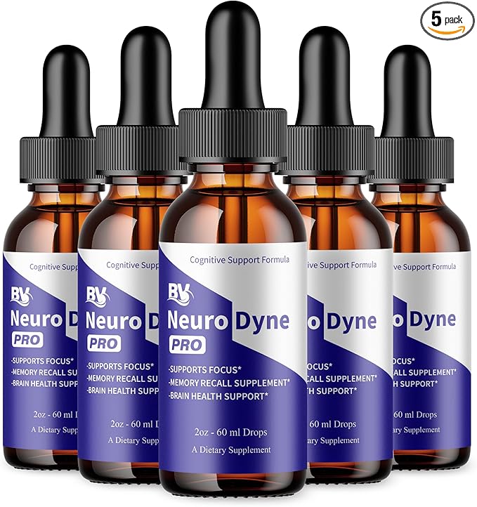 BLUE VIBE NeuroDyne Drops, Neuro Dyne Advanced Strength Overall Health & Wellness Support Supplement, NeuroDyne Premium All Natural Daily Health and Overall Energy Formula (5 Pack - 10oz / 300ml)