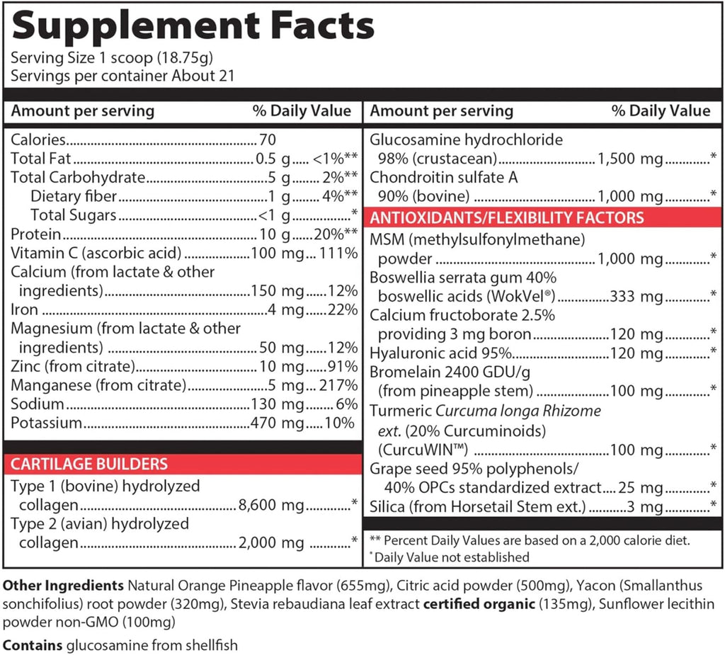 Vibrant Health, Joint Vibrance, Comprehensive Joint and Cartilage Support, Orange Pineapple, 21 Servings
