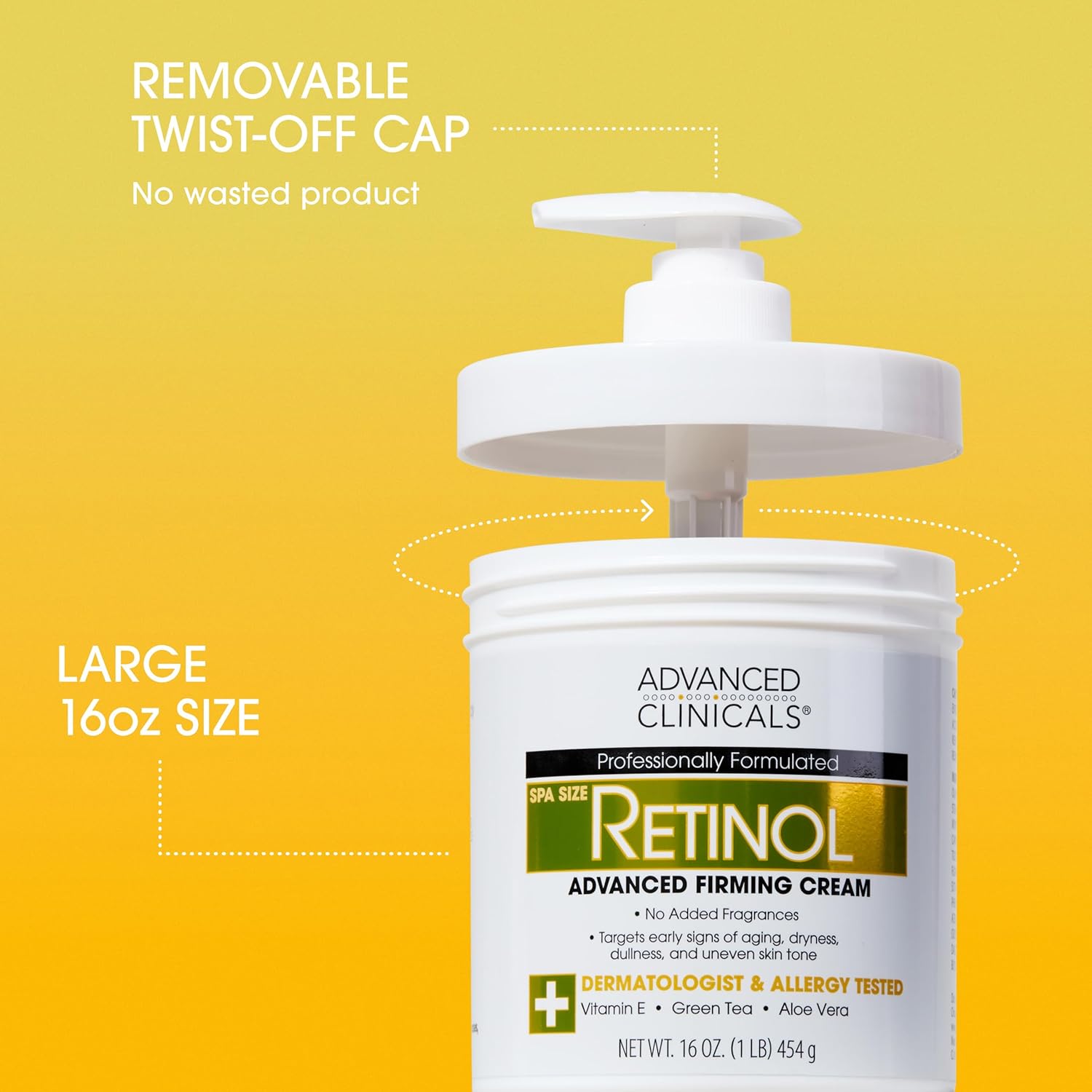 Advanced Clinicals Retinol Cream + Collagen Peptides Body Moisturizer & Face Lotion 2PC Skin Care Set | Dry Skin Body Lotion For Women & Men To Help Improve Appearance Of Crepey Skin, 2PC Bundle