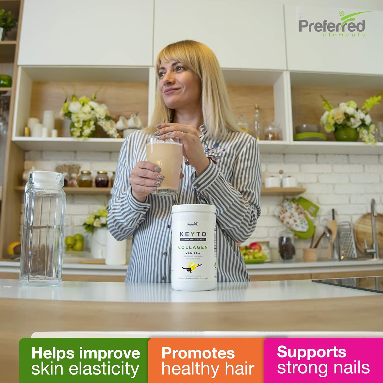Keto Collagen Protein Powder with MCT Oil – Keto and Paleo Friendly Grass Fed and Pasture Raised Hydrolyzed Collagen Peptides – Fits Low Carb Diet and Keto Snacks – KEYTO Vanilla Flavor