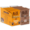KiZE Energy Bars - Peanut Butter Chocolate Chip & Cookie Dough Bundle - 20-Count - Gluten Free, Dairy Free Options, Non-GMO, and High Protein Meal Replacement Energy Bars, Clean and Simple Food Ingredients - 10g High Protein Snacks (20 Count)