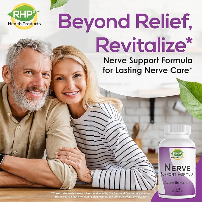 Nerve Support Formula. Nutritional Support of Neuropathy, Nerve Relief from Aches, Nerve Pain & Discomfort. B-Complex with Benfotiamine and Methyl B12. 120 Capsules