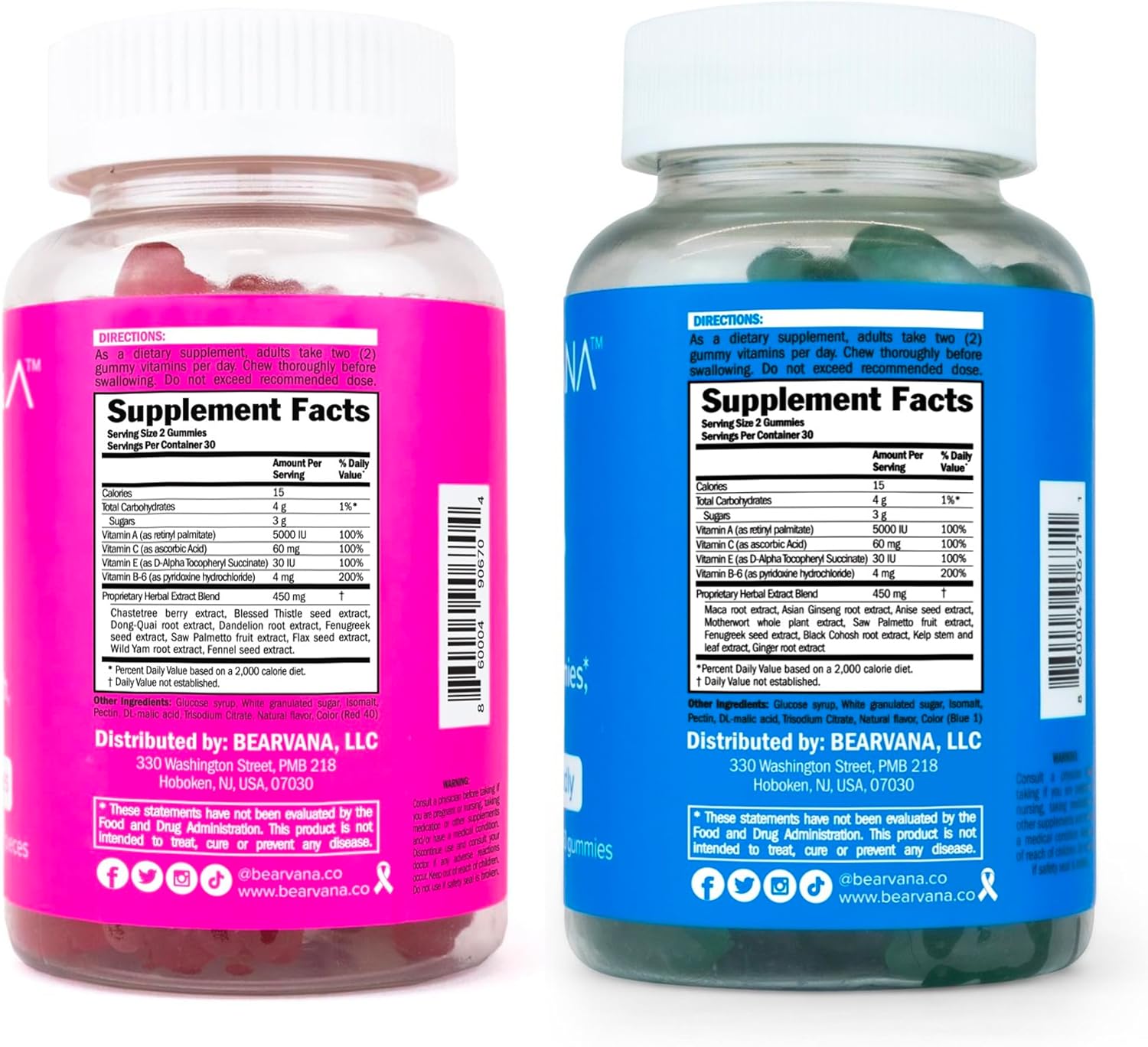 BEARVANA Top Support & Peach Support Combo Pack Gummies for Women | Workout Aid | Fitness Supplement | 9 Herbal Extracts Including Fenugreek, Maca Root, Fennel Seed | Essential Vitamins| Berry Flavor
