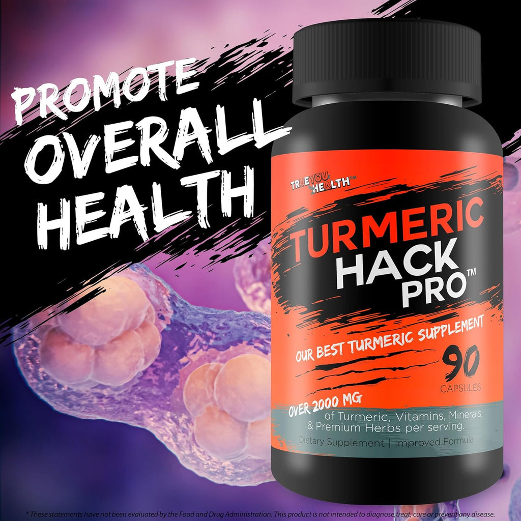 Turmeric Hack Pro - Our Best Super High Absorption Turmeric Curcumin With Black Pepper, Cinnamon, Ginger, Berberine & More! Extra Strength Turmeric And Cinnamon Hack Turmeric Trick Turmeric Supplement