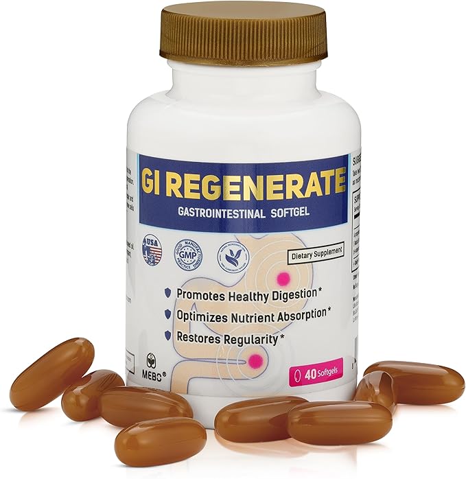 MEBO GI Regenerate 40 Softgels - Supports Gut Lining & Digestive Health, and Intestinal Balance with Research-Backed Ingredients for Inflammation & Gut Wall Integrity GIRegenerate (1)
