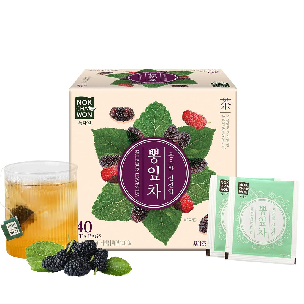 [Nokchawon] Mulberry Leaf Teabags – Naturally Caffeine-Free Mulberry Herbal Tea, 40 Tea Bags, 48g (1.69oz)