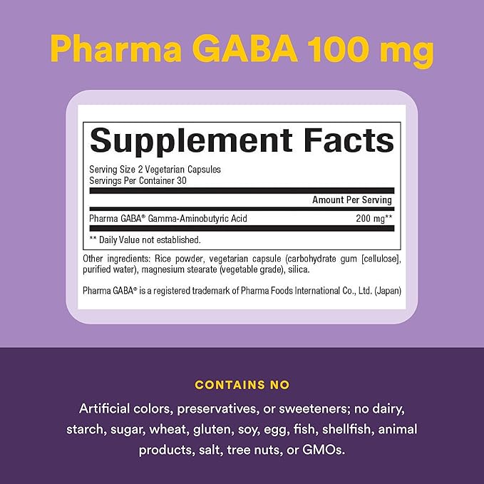 Natural Factors Pharma GABA - Dietary Supplement Supports Calm Sleep & Sleep Quality - Natural, Fast-Working Supplement Aids Focus & Brain Health - 60 Chewable Tablets (30 Servings)