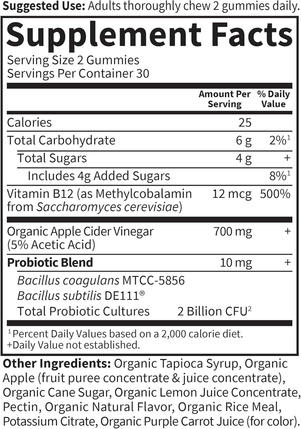Garden of Life Apple Cider Vinegar Probiotic Gummies USDA Organic ACV Gummy Vitamins, 2 Billion CFUs, Whole Food Vitamin B12-60 Vegan, Non-GMO Gummies for Digestion & Immunity