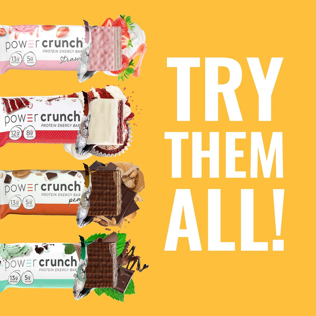 Power Crunch Protein Wafer Bars, High Protein Snacks with Delicious Taste, Salted Caramel, 1.4 Ounce (12 Count) (Pack of 2)