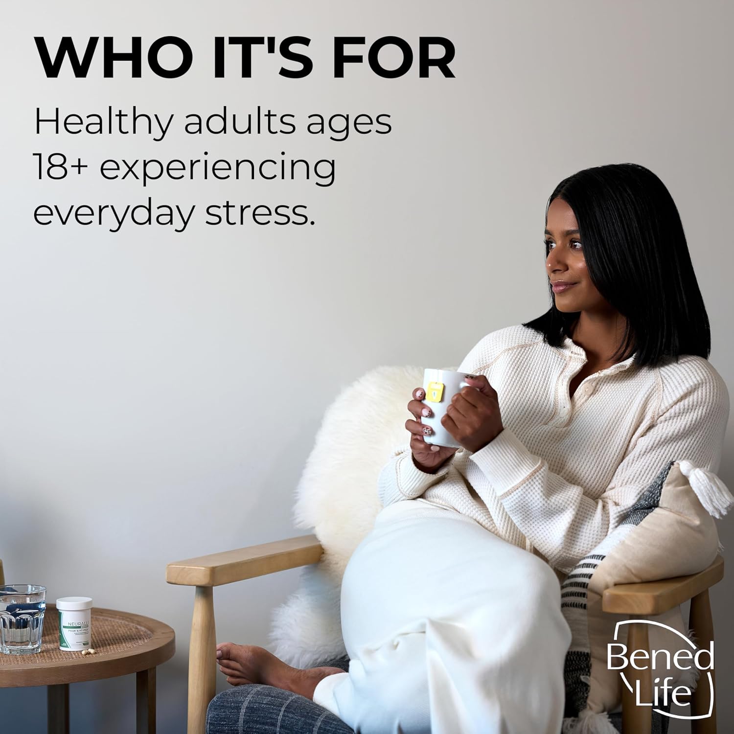 Bened Life Neuralli Mood with PS128 for Stress Relief & Recovery via The Gut-Brain Axis (60-Day Supply), Ages 18+ - 2 Bottles (120 Capsules)