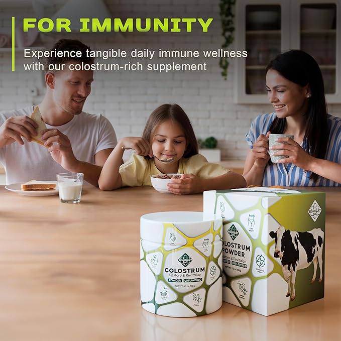 Colostrum Supplement Powder-for Immune Support, Gut Health-Muscle Recovery & Wellness-Natural IgG-Pure Whole Bovine Superfood-Unflavored-75 Servings