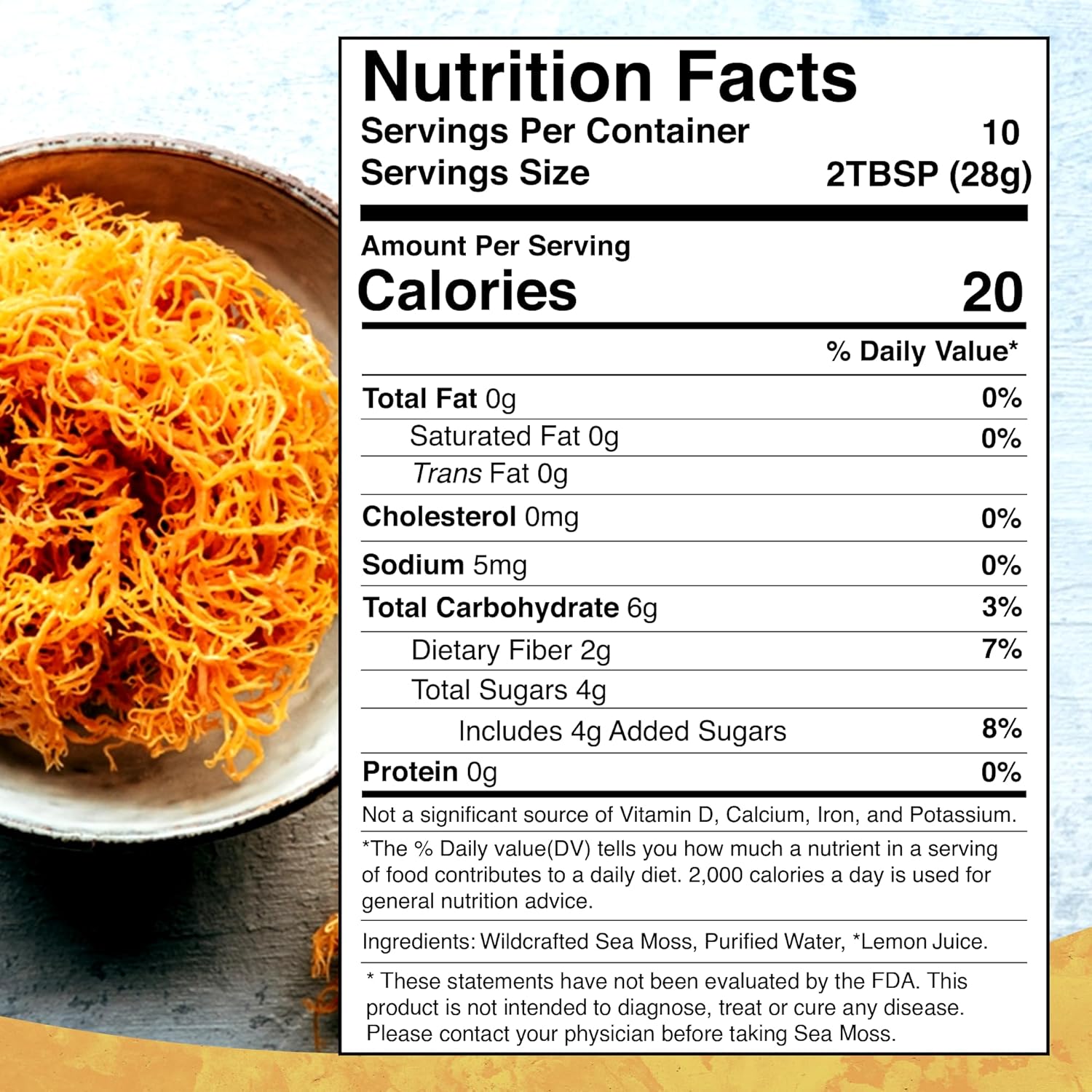 Irish Sea Moss Gel Raw - Wildcrafted Superfood Seamoss Gel - Original Flavor, Vitamin and Mineral-Rich from Pristine Caribbean Waters, Immune and Digestive Health Support - 10 oz.