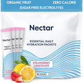 Nectar Hydration Packets - Electrolytes Powder Packets - No Sugar or Calories - Organic Fruit Liquid Daily IV Electrolytes Powder for Dehydration Relief & Rehydration (Strawb. Lemon 30 Pack)