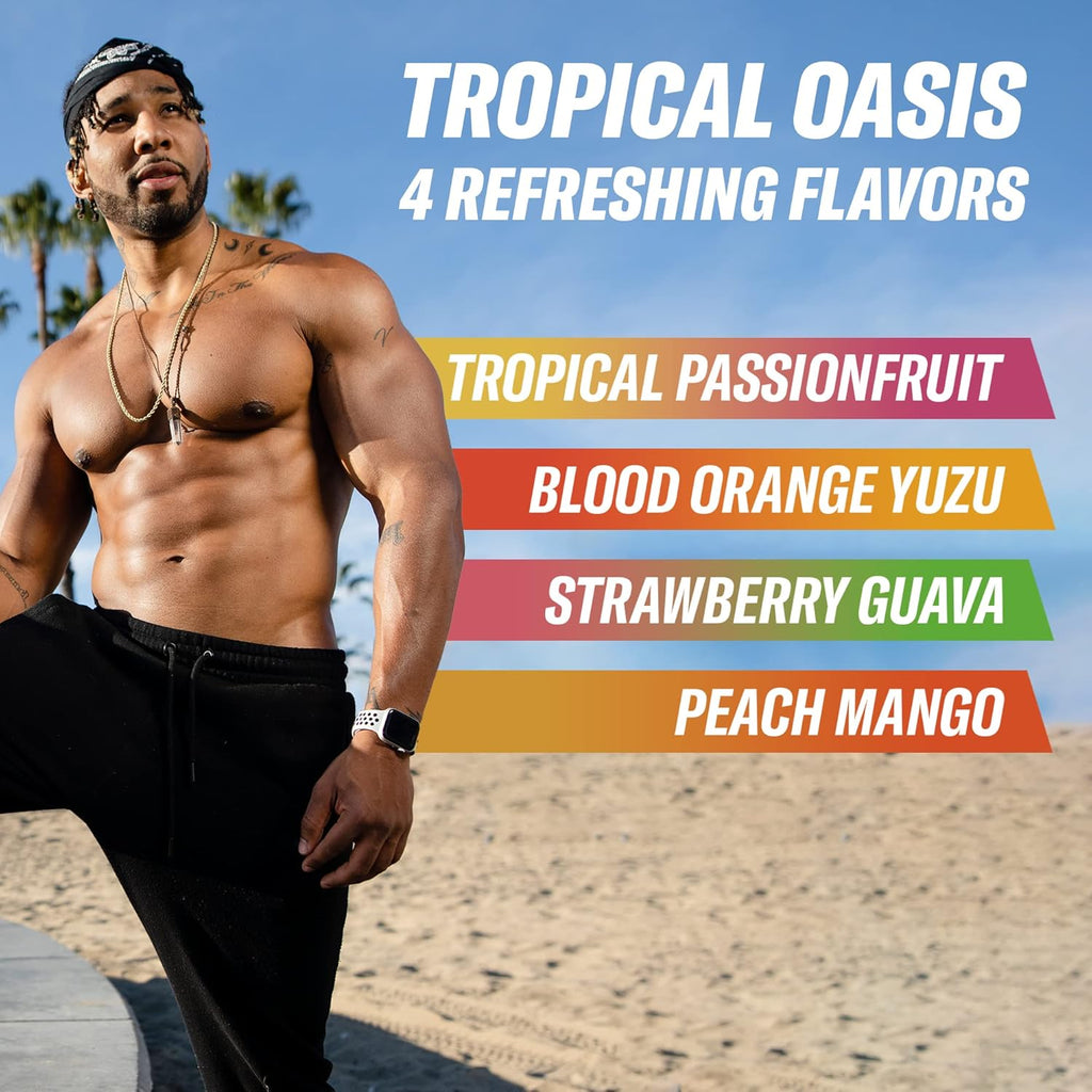 Cellucor C4 Smart Energy Drinks Variety Pack, Sugar Free Performance Fuel & Nootropic Brain Booster, Coffee Substitute or Alternative, 4 Flavor Tropical Oasis Variety 12 Pack