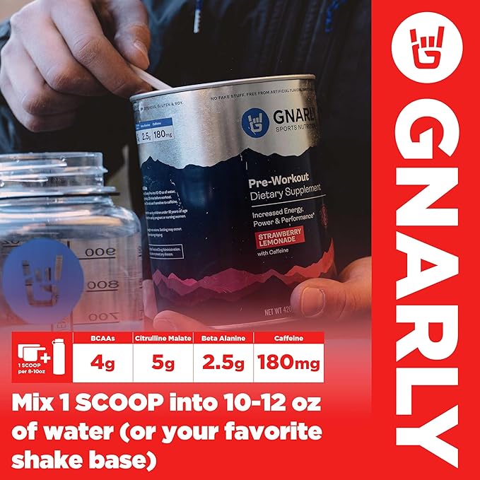 Gnarly Nutrition Natural Pre-Workout Powder, Mango – NSF Contents Certified, Endurance & Recovery – Vegan Pre-Workout, Sports Nutrition – Mango with Caffeine, 14.82 oz