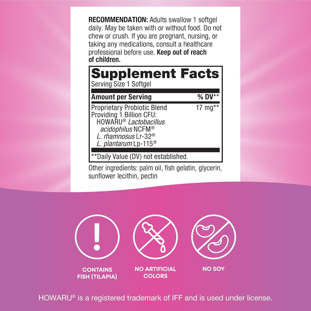 Nature's Way Women's Probiotic Pearls, Supports Vaginal and Digestive Health*, 1 Billion Live Cultures, No Refrigeration Required, 30 Softgels (Packaging May Vary)