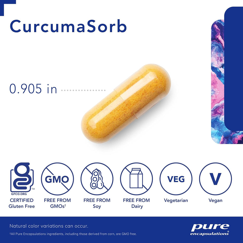 Pure Encapsulations CurcumaSorb 180's - Meriva Curcumin Phytosome - Supports Joint Health* - Gluten Free & Non-GMO - 180 Capsules