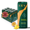 KEY Ketone Energy Drink - Sugar Free, 80mg Low Caffeine, All Natural, 11.5g Ketones, Long Lasting Energy, Green Tea & L-Theanine for Mental Focus, Pineapple Passionfruit (Pack of 12)