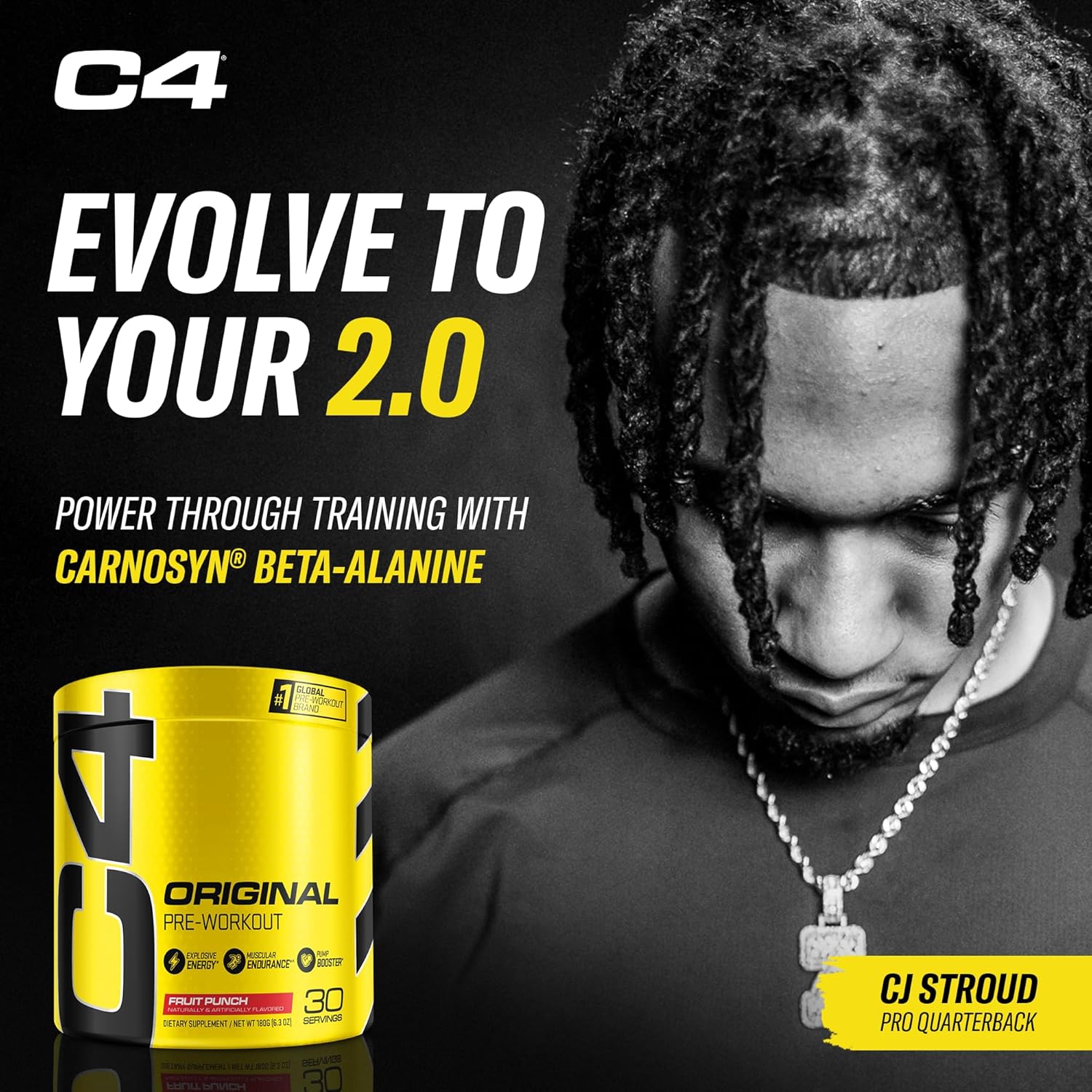 Cellucor C4 Original Pre Workout Powder Fruit Punch | Vitamin C for Immune Support | Sugar Free Preworkout Energy for Men & Women | 150mg Caffeine + Beta Alanine + Creatine | 30 Servings