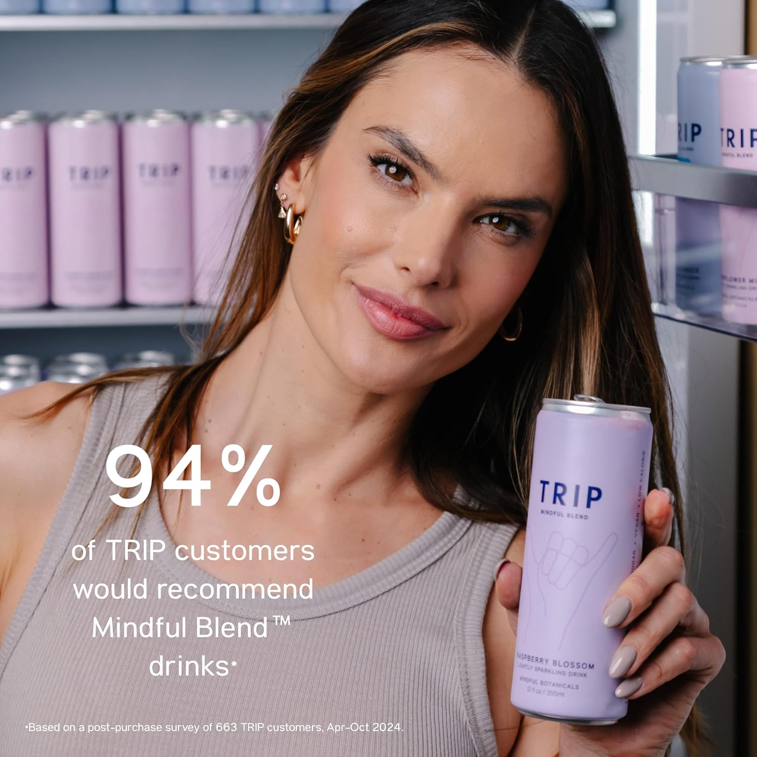 Trip Mindful Blend, Lightly Sparkling Adaptogen Seltzer, Mocktail w/ 120mg Magnesium Citrate with Ashwagandha, Lions Mane & L Theanine, No Added Sugar, Vegan, Raspberry Blossom, 12 Oz, 12Pk