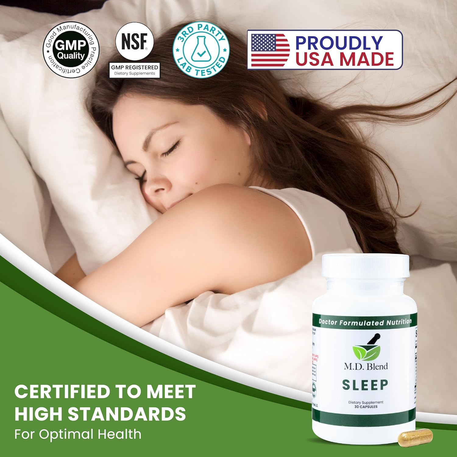 Sleep - Natural Supplement with L-Theanine, Ashwagandha, Magnesium, Valerian Root, Melatonin - Non-Habit Forming Formula for Rejuvenating - 30 Capsules