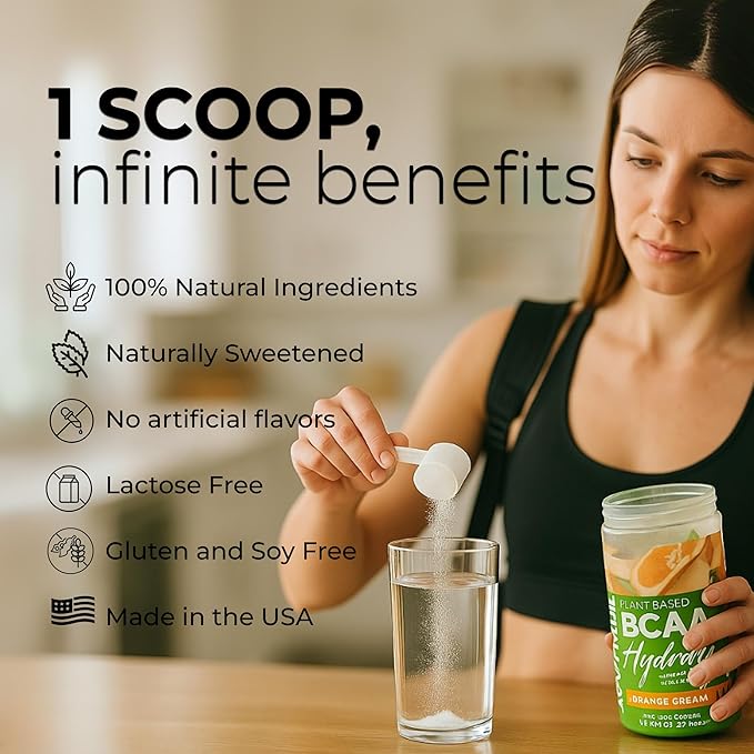 About Time BCAA Hydration Powder Watermelon Lime, with L-Glutamine & Electrolytes, Non-GMO, Gluten Free, Monk Fruit, Coconut Water, 20 Servings