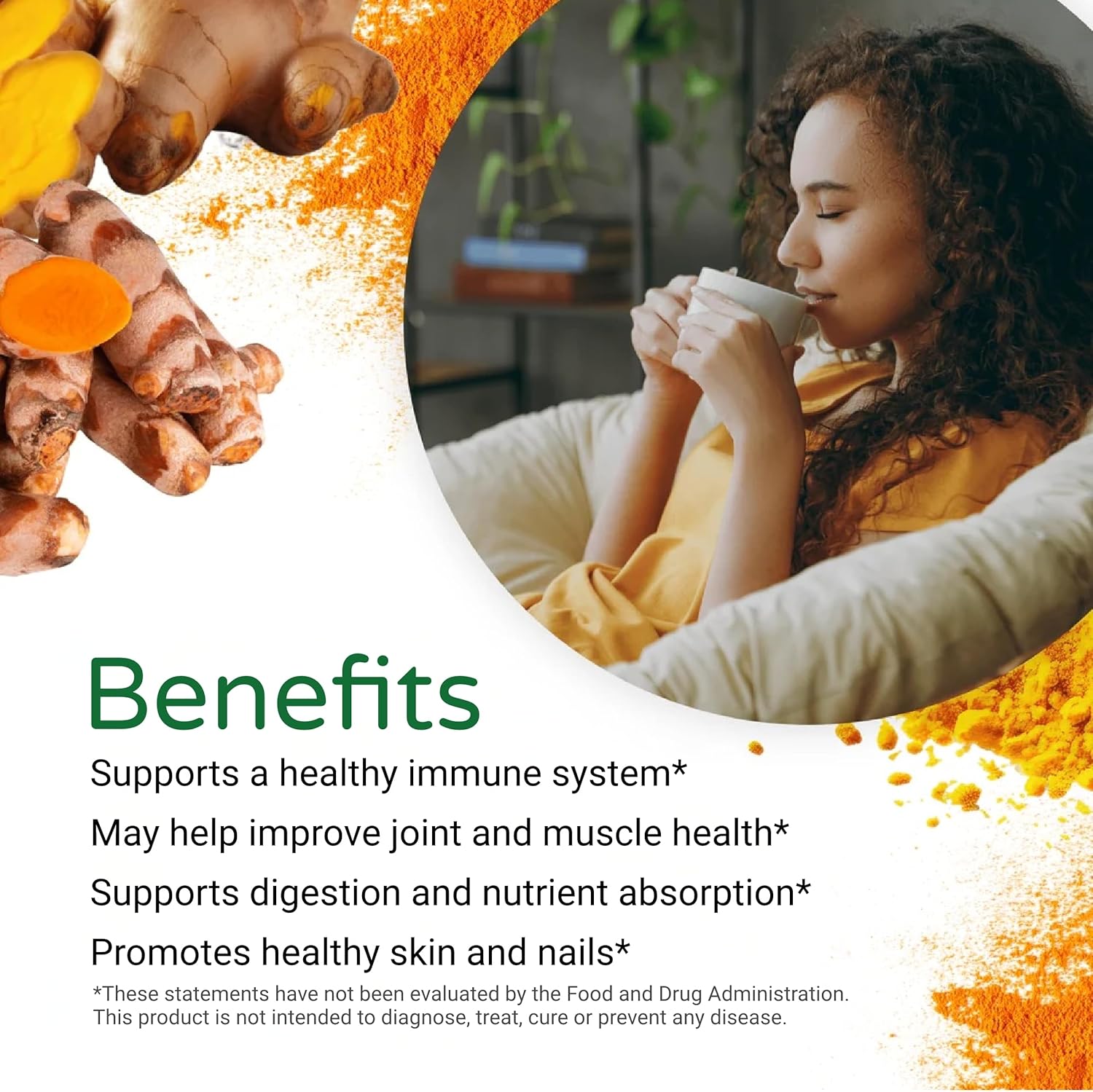 FEEL GOOD Superfoods Pure Curcumin Powder, Organic, Non-GMO, Vegan from Bulk Ground Turmeric Root from India, Curcuma Longa Joint Supplement, 5 oz